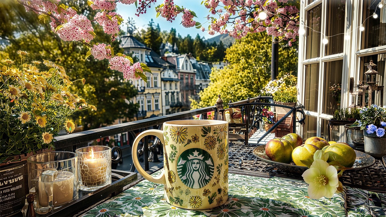 【春ジャズ𝙱𝙶𝙼広告なし】スタバカフェ音楽☕ 4月のバルコニーで街を眺める時間｜やさしいジャズとリラックスできるボサノヴァ・ピアノ - 静かに流れる癒しと心安らぐ余韻 - ｓｔａｒｂｕｃｋｓ ｊａｚｚ