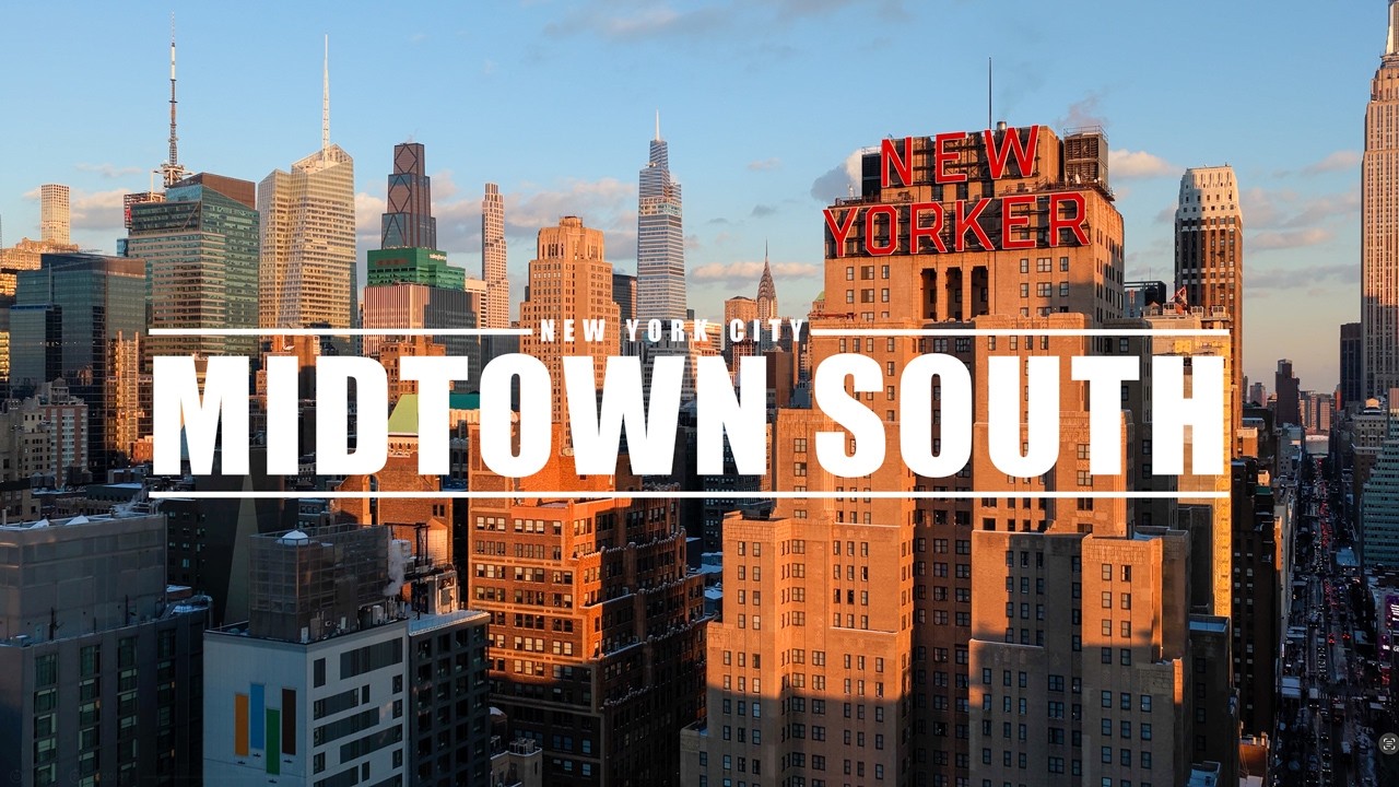Drone Midtown South - Winter NYC