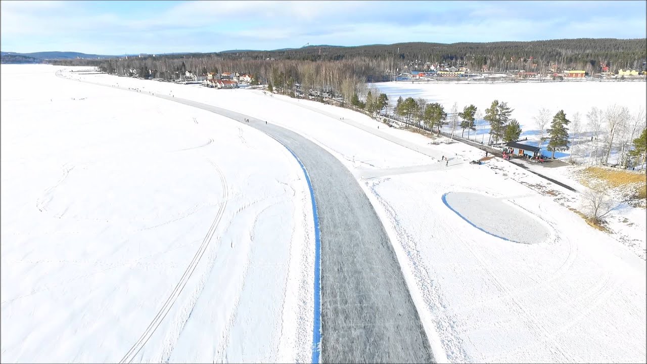 Phantom flyg - Skating track on the lake Runn in Falun