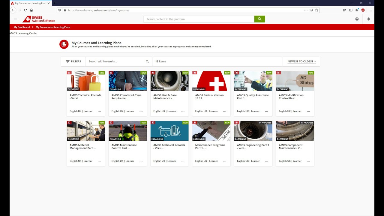 AMOS E-learning at Swiss AviationSoftware