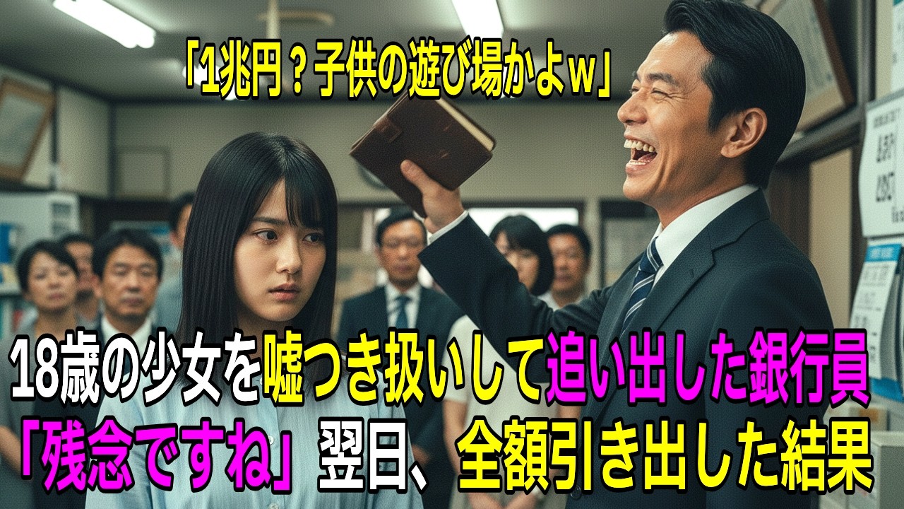 「1兆円？子供の遊び場じゃないんだぞw」18歳の少女を詐欺師扱いして追い出したエリート銀行員 → 「…残念ですね」1時間後に全額引き出した結果…【感動する話】【朗読】