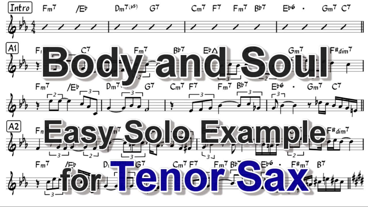 Body and Soul - Easy Solo Example for Tenor Sax