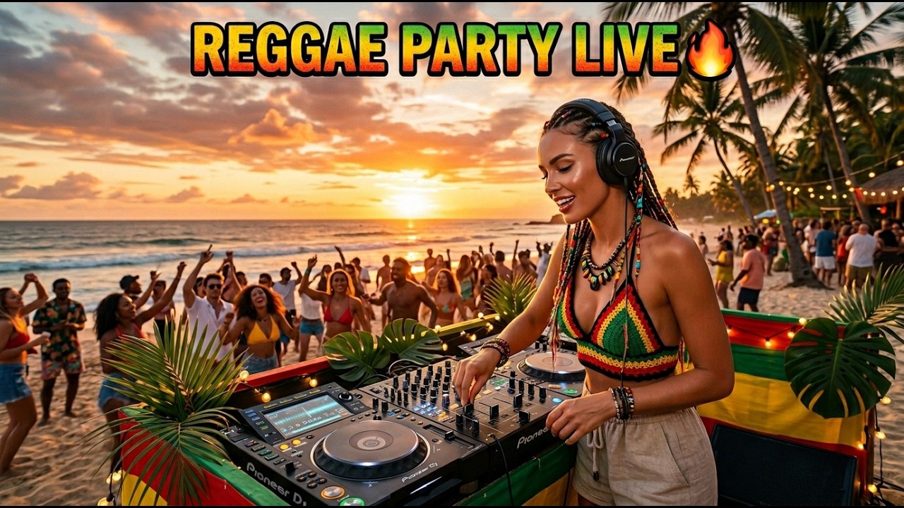 Nonstop Caribbean Reggae LIVE 🌊 Warm Island Rhythms for Stress Relief & Calm Mood