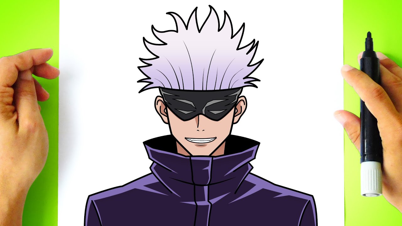 Como DESENHAR o GOJO SATORU - Cómo DIBUJAR a GOJO SATORU - Jujutsu Kaisen
