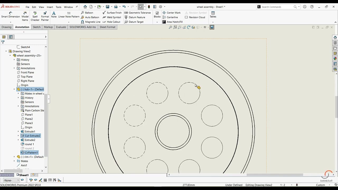 How to Show Hidden Edges in SOLIDWORKS Drawing