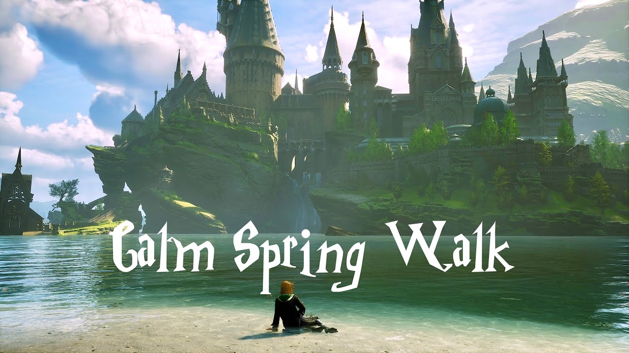 Spring Walk Around Hogwarts Black Lake | Hogwarts Legacy (ambience)