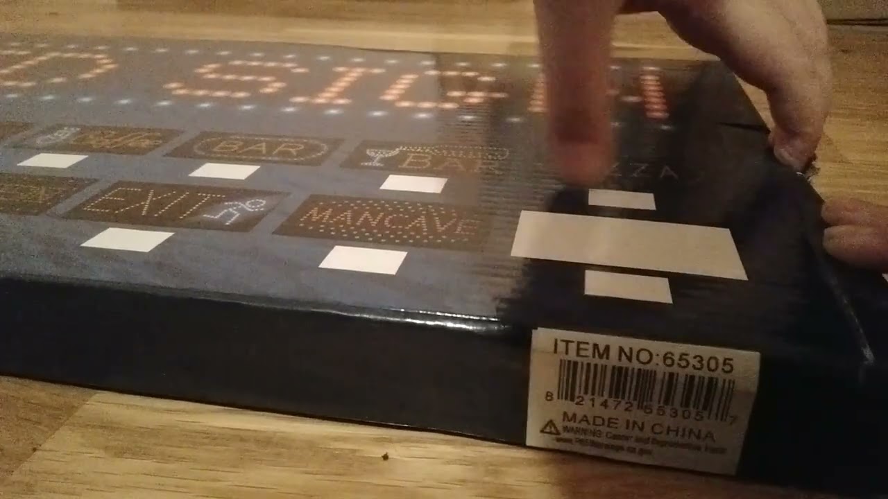 Unboxing of the LED sign open sign