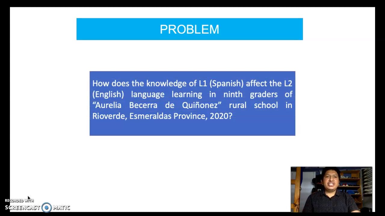 THE INFLUENCE OF THE L1 (SPANISH) ON THE L2 (ENGLISH) LANGUAGE LEARNING IN A RURAL SCHOOL