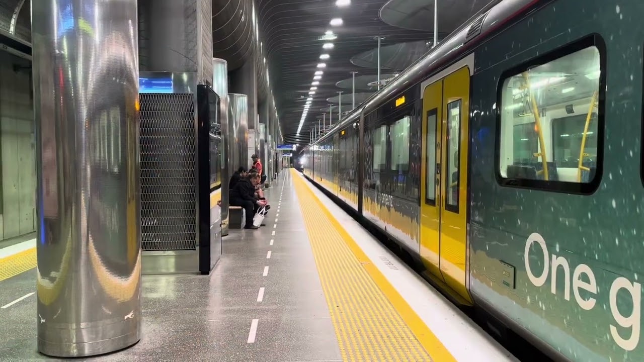 Taking the train from Britomart, Auckland, New Zealand
