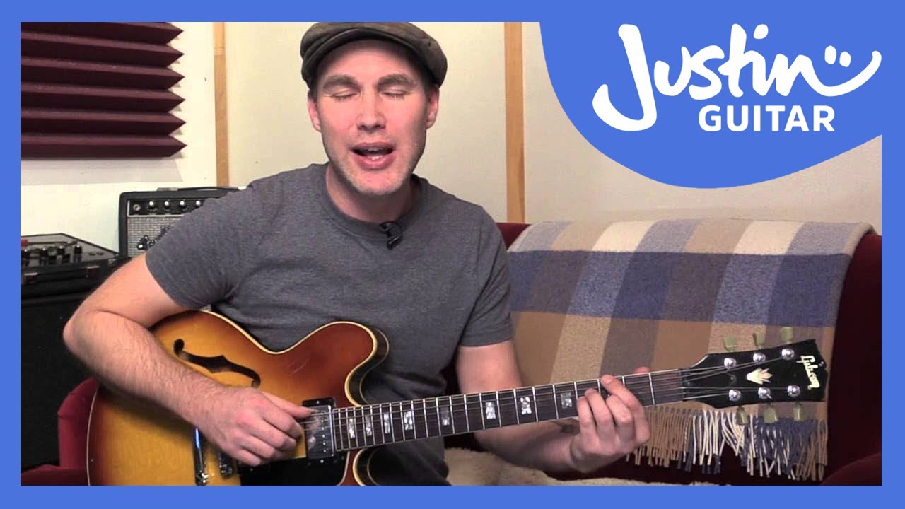 Базовый джазовый ритм на гитаре — урок игры на гитаре — JustinGuitar [JA-002]
