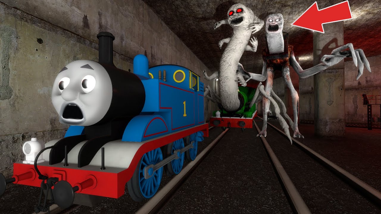 Building a Thomas Train Chased By Cursed Percy and Cursed Toby Train in Garry's MOd