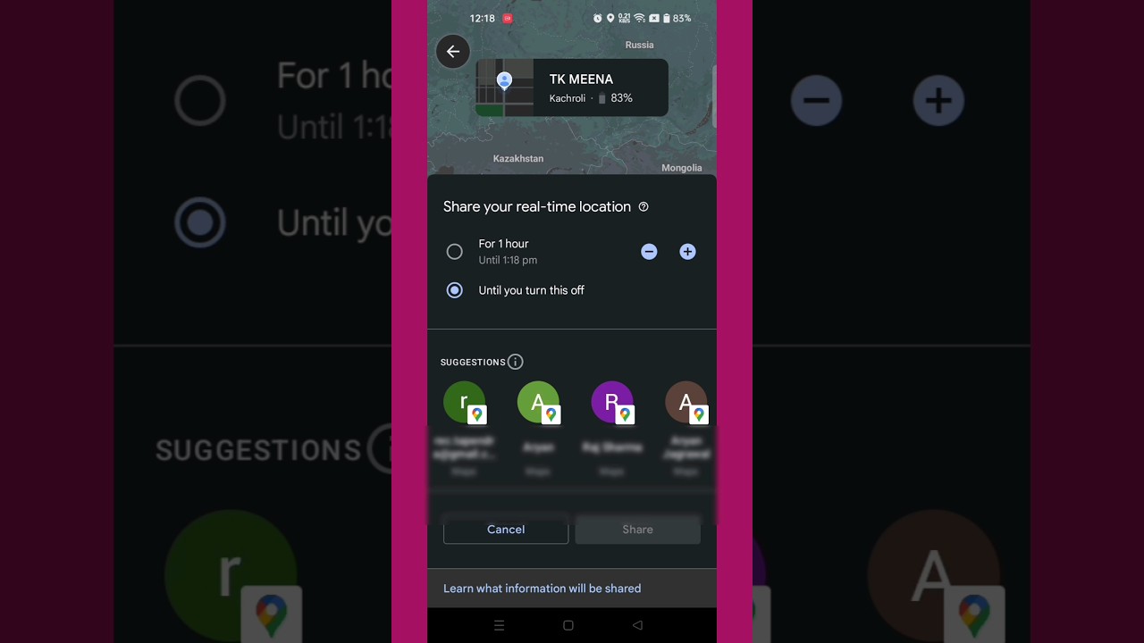 How to Share live location until you turn this off #shorts