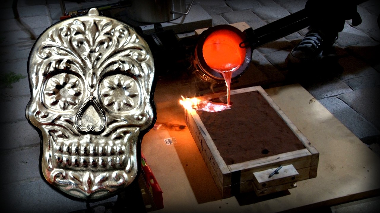 Литье в песчаные формы: Высокополированный алюминиевый череп #литьеалюминия #литьеметалла