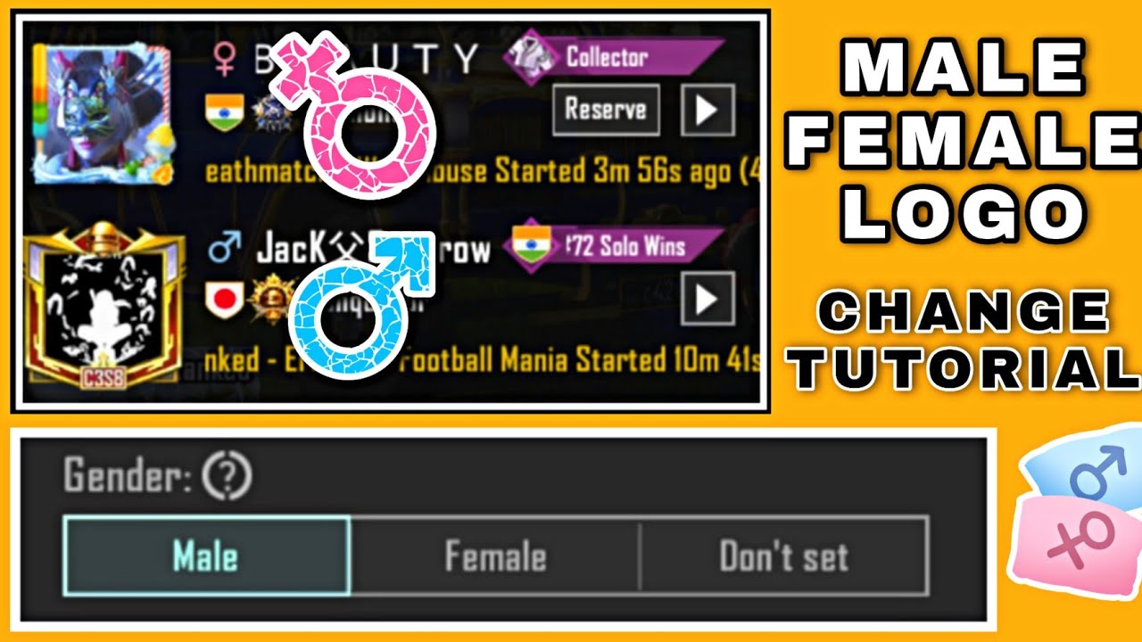 HOW TO CHANGE GENDER LOGO IN PUBG AFTER UPDATE | HOW TO PUBG MALE FEMALE LOGO, ICON