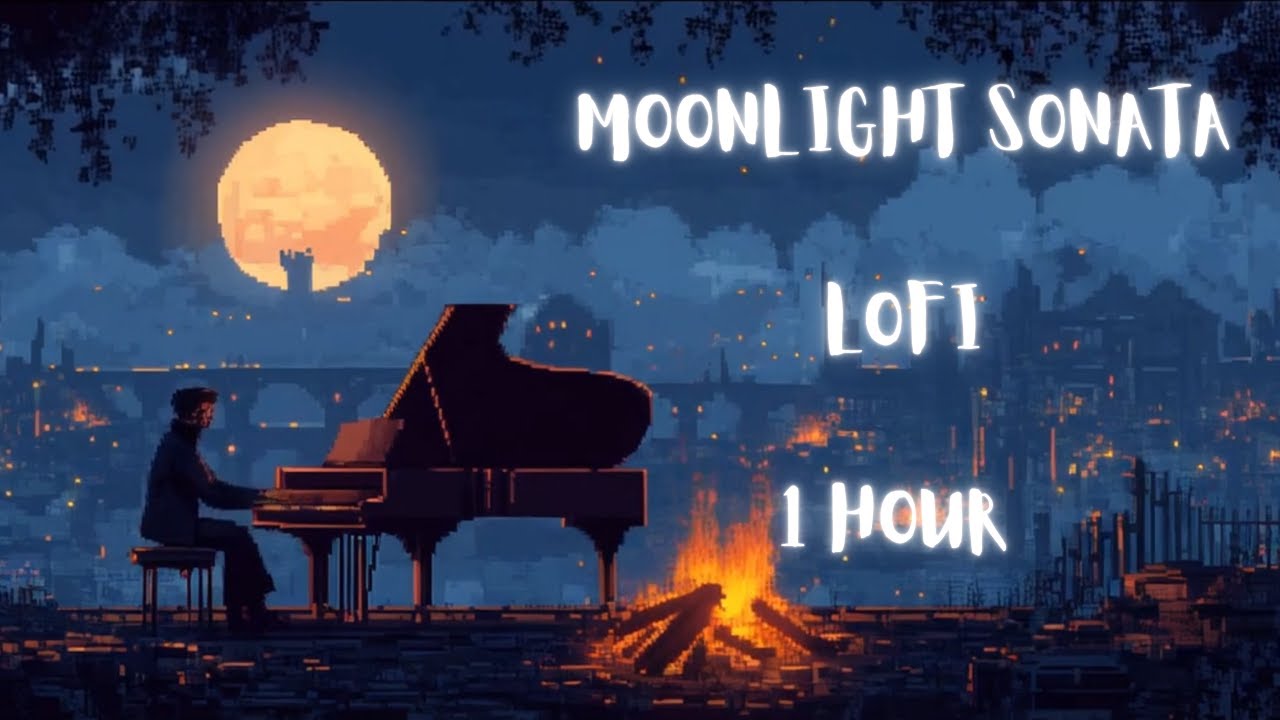 Moonlight Sonata but Lofi – 1 Hour of Reading & Relaxing Music Remix | Bonfire of Dreams