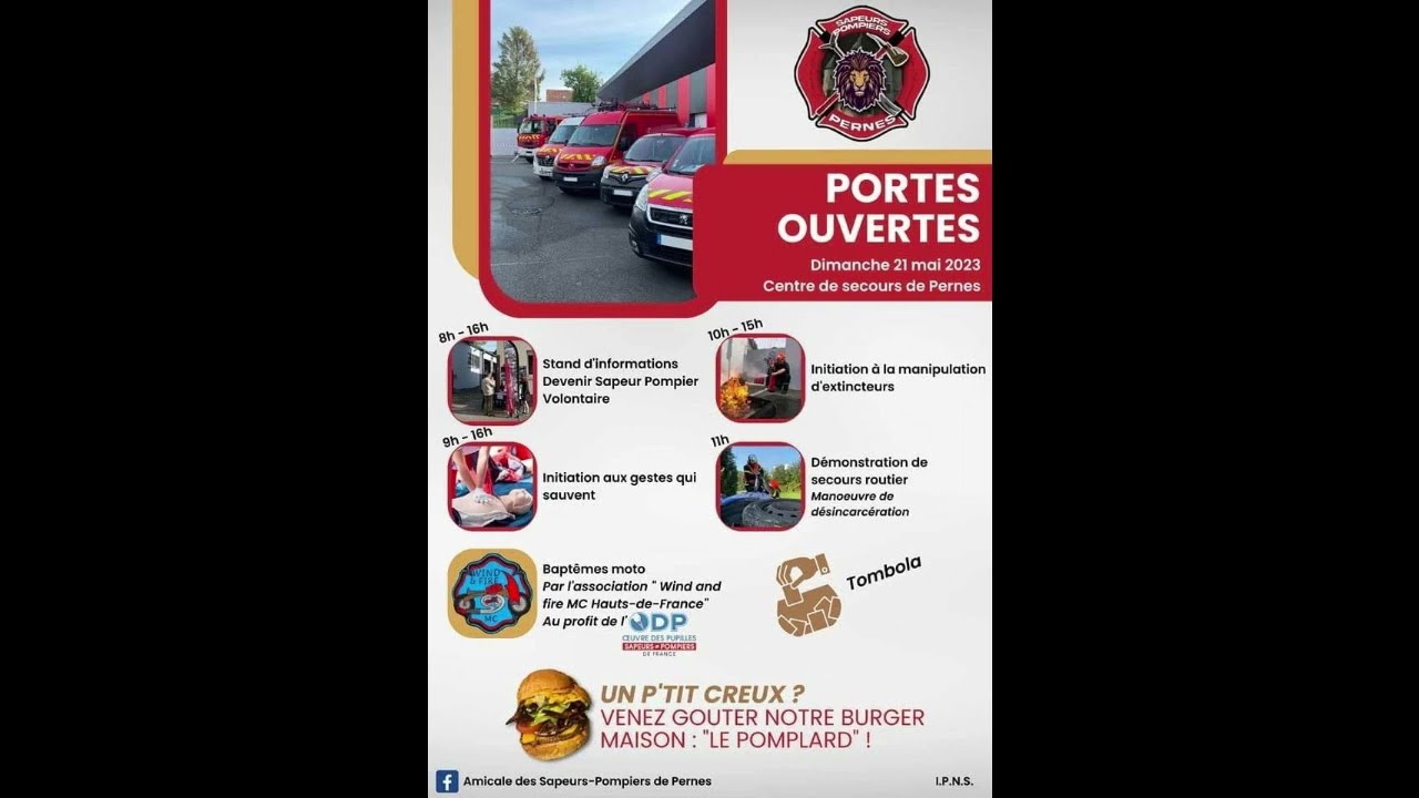 Journée Portes Ouvertes pompiers de Pernes en Artois (62) le 21 mai 2023