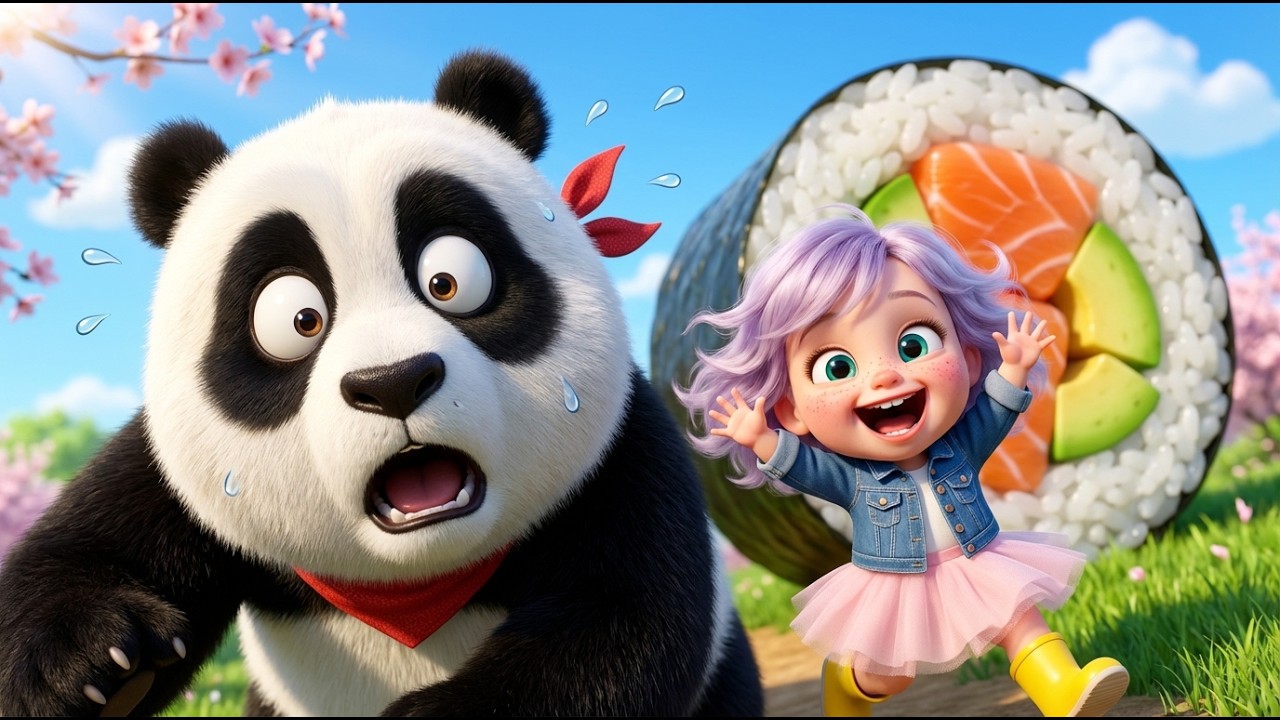 Oh No! Panda vs. The GIANT Rolling Sushi 🍣 Japan Adventure!