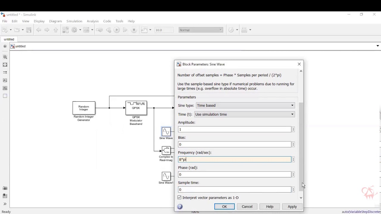 QPSK с использованием Simulink MATLAB