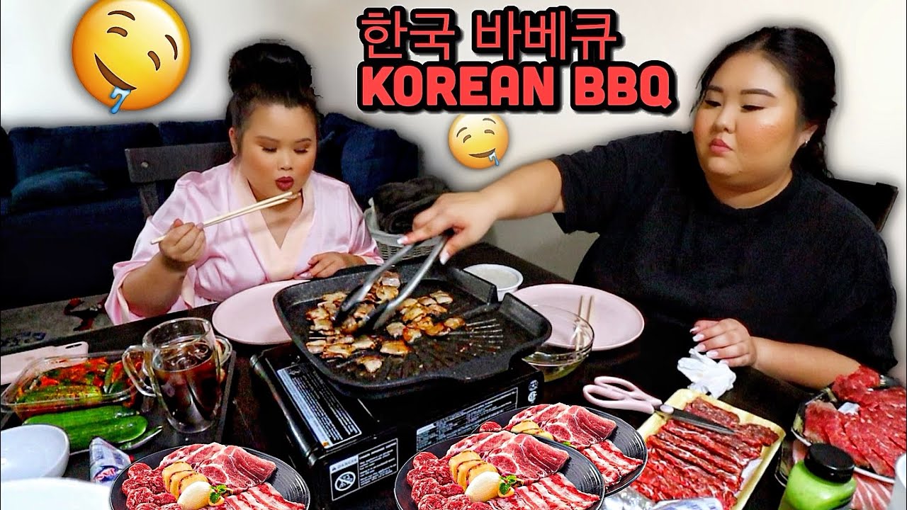KOREAN BBQ PORK BELLY WRAPS + WAGYU STEAK FEAST AT HOME (COOKING + EATING) MUKBANG 먹방 EATING SHOW