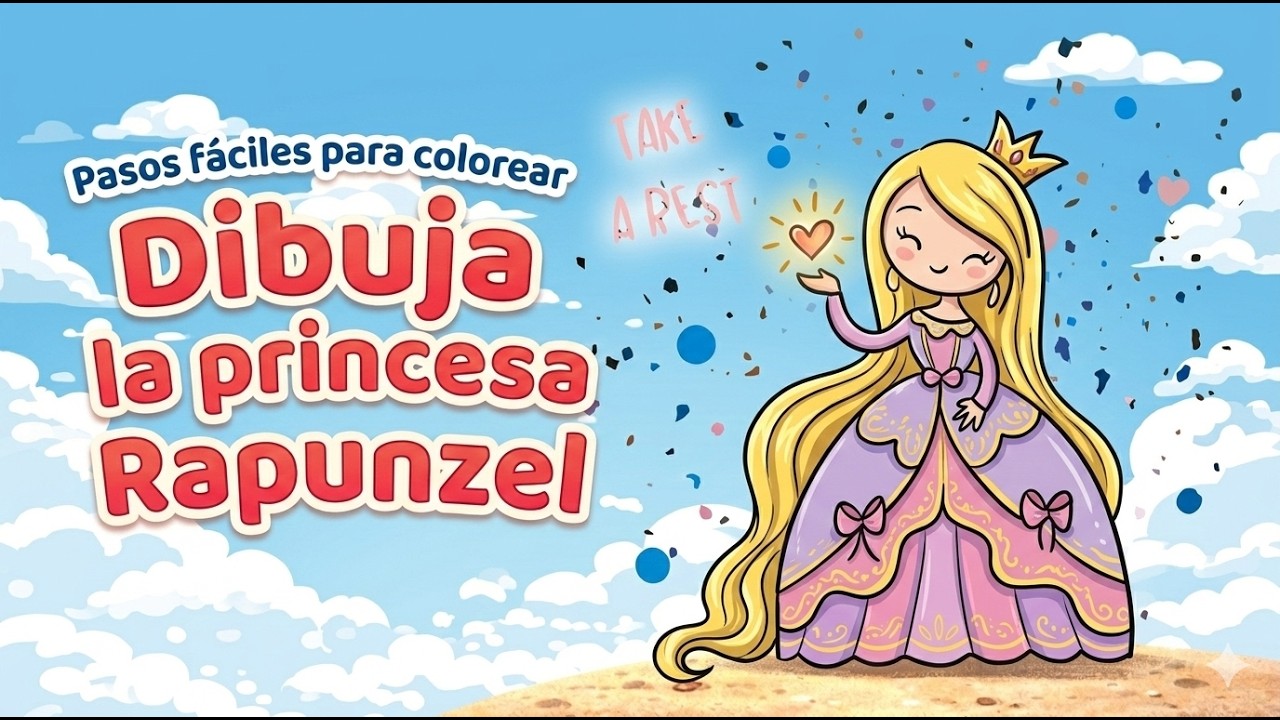 Cómo dibujar princesa Rapunzel fácil y rápido