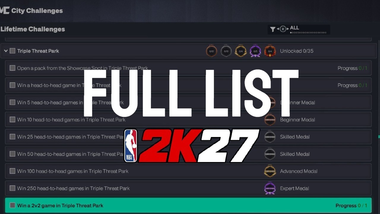 NBA 2K27: All Lifetime Challenges (FULL LIST)