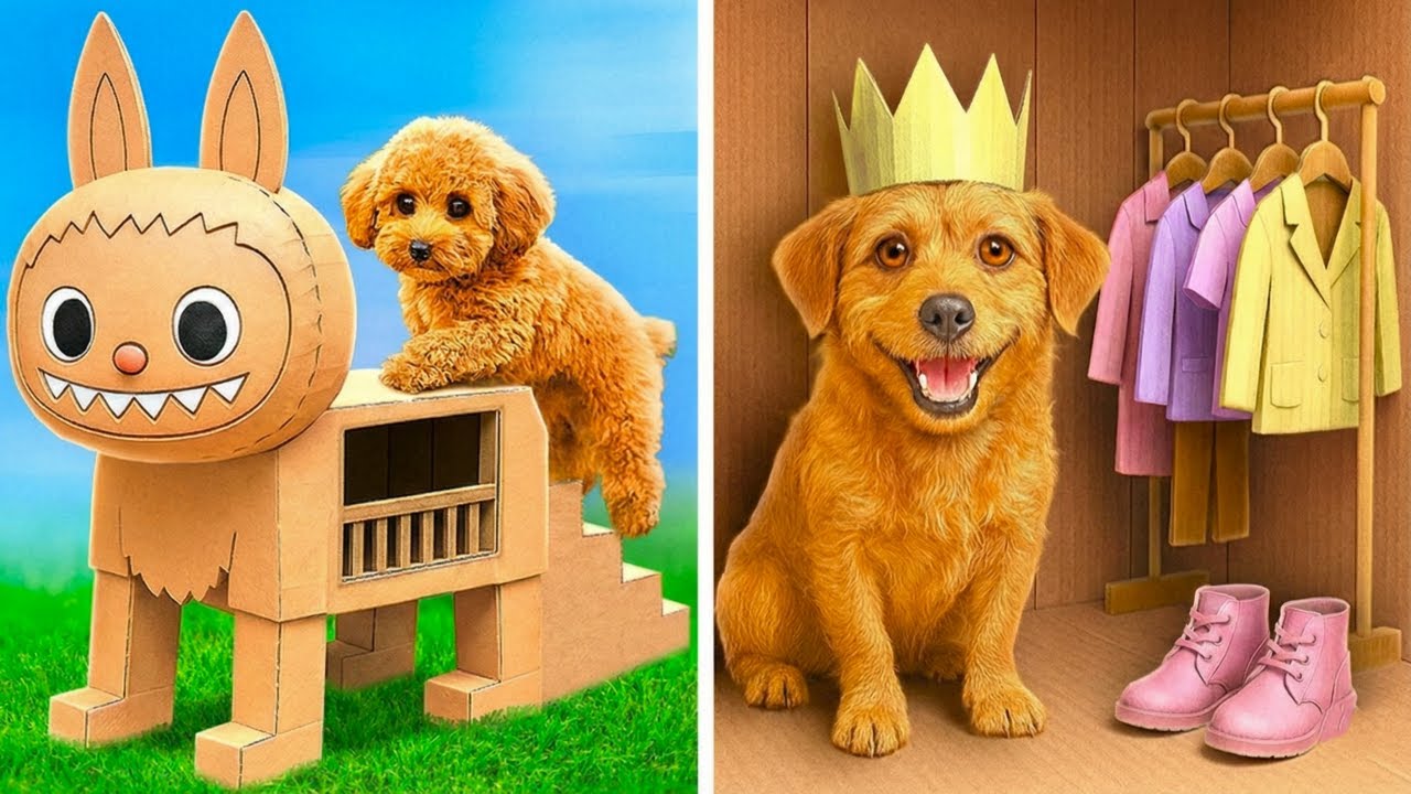 🐶✨😲 Из картона в уютный 🛠️ мир щенков, сделанных своими руками