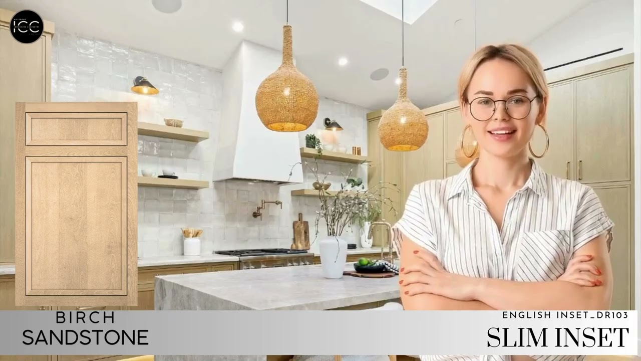 Slim Shaker Inset Cabinets | ICC 2025 Kitchen Design with Sandstone Finish