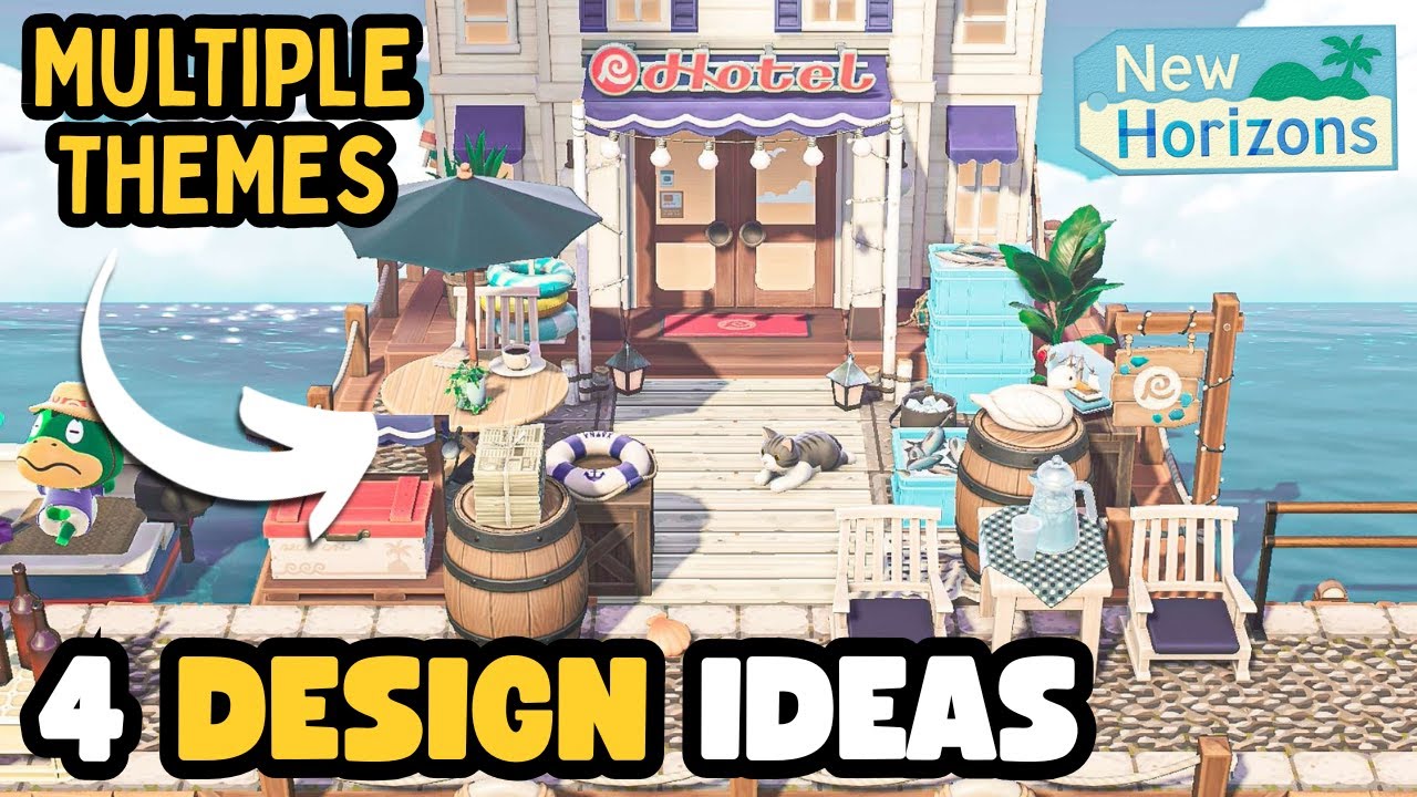 4 EASY HOTEL EXTERIOR DESIGN IDEAS YOU NEED!~ACNH 3.0 ITEMS~ANIMAL CROSSING:NEW HORIZONS~SPEED BUILD