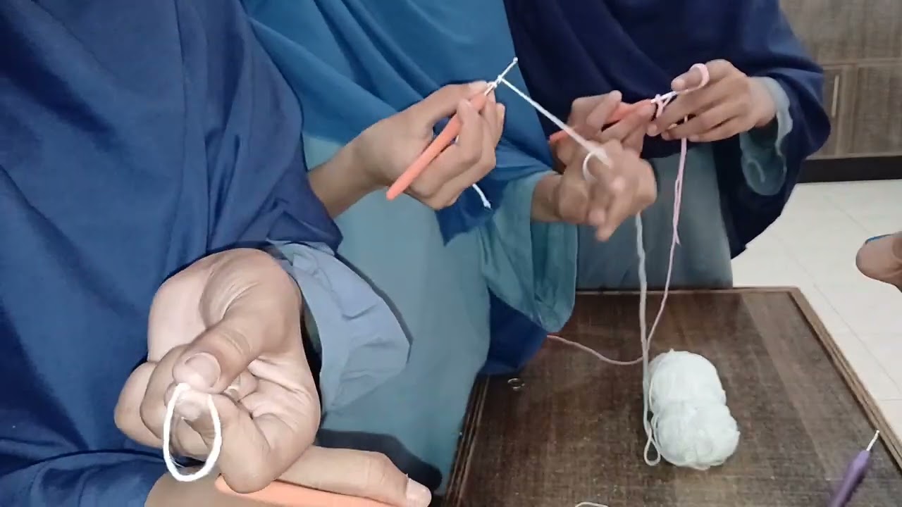 First day of crochet class in our quran academy|