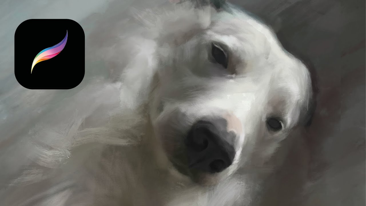 Oil Painting In PROCREATE. Paint Like A Fine Artist In Procreate. Dog Painting Tutorial