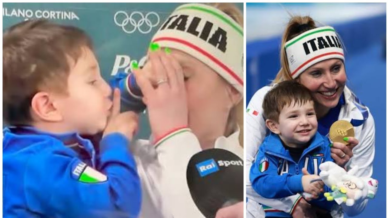 Winter Olympic champion Francesca Lollobrigida's child goes viral due to his behavior during a...