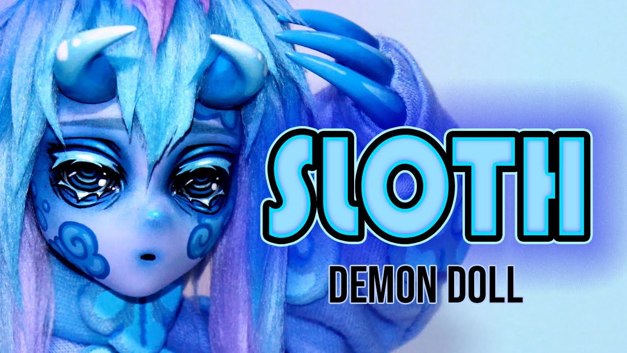 I made a SLOTH DEMON! ☁️ Seven Sins OOAK Art Doll repaint