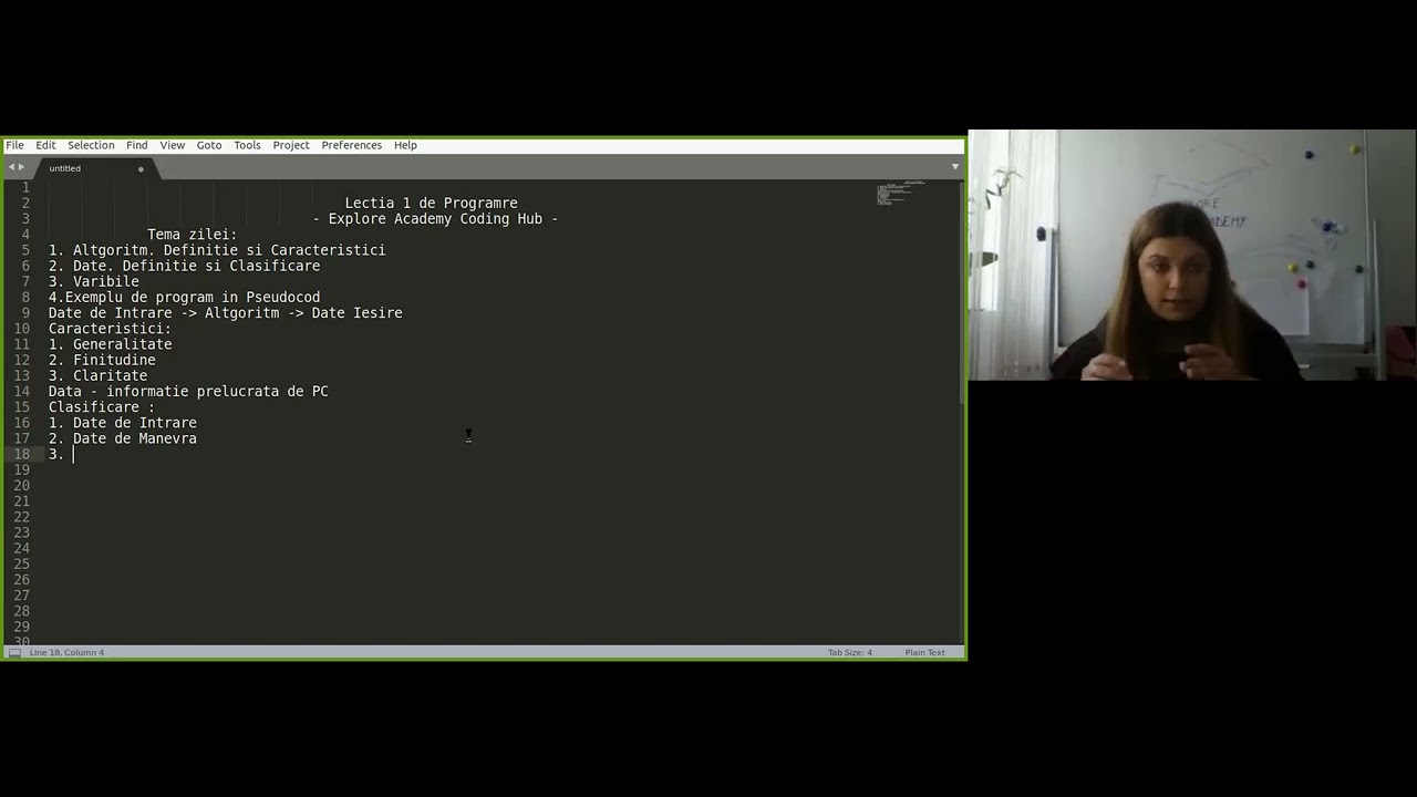 Explore Academy Coding Hub - Lectia 1 de programare | Tema zilei: Algoritm
