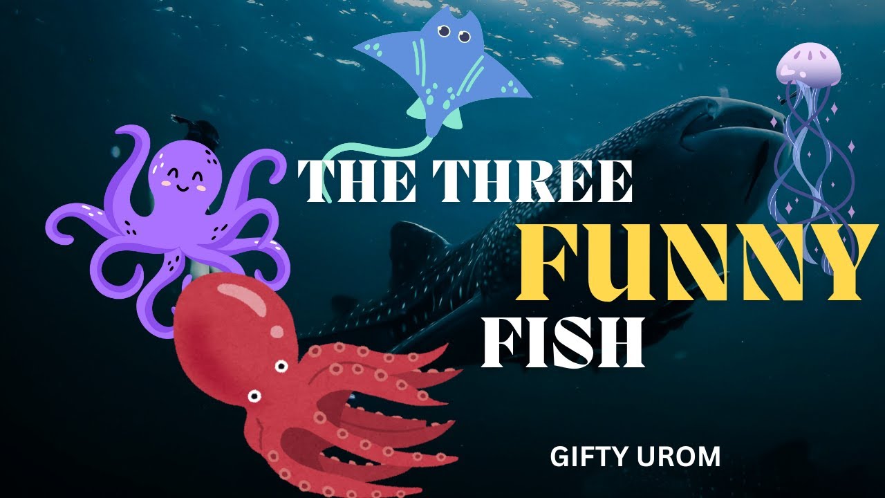 THREE FUNNY FISH WERE SWIMMING IN THE SEA