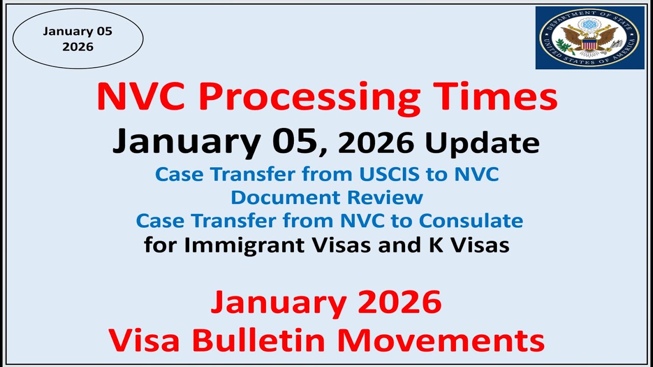 NVC Processing Times As of January 05, 2026 | January 2026 Visa Bulletin Movements