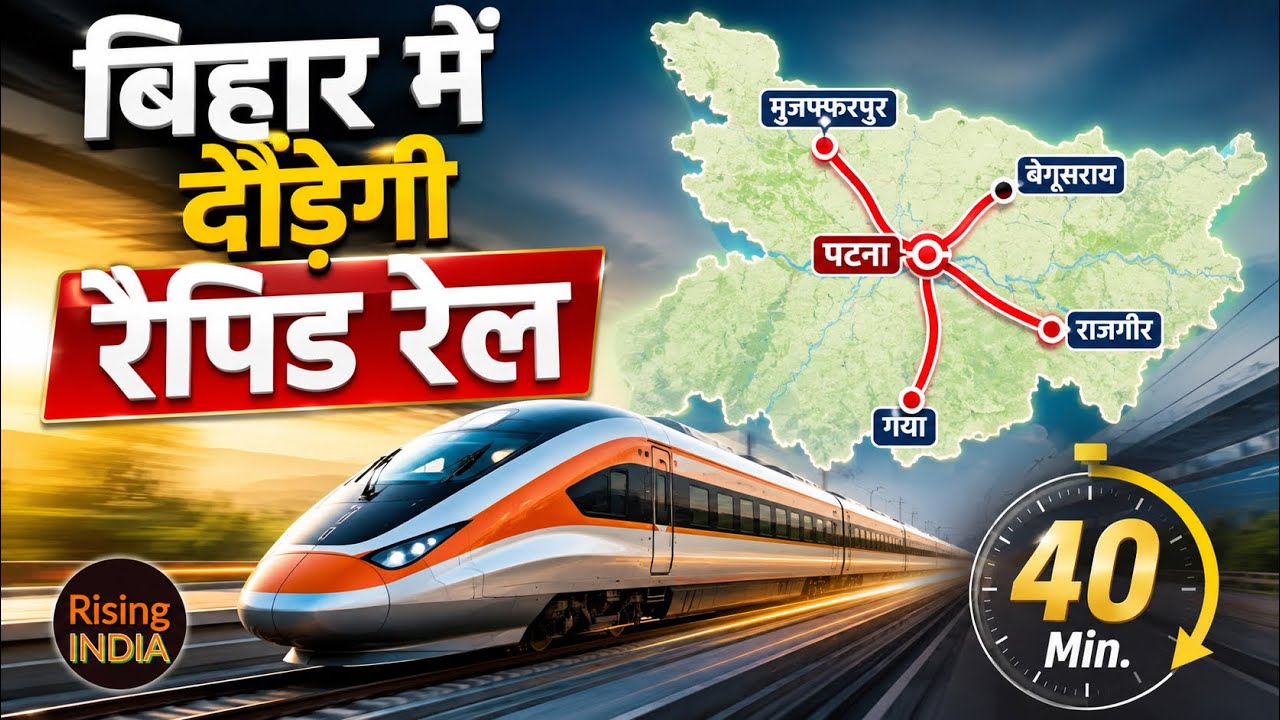 बिहार में रैपिड रेल क्रांति! पटना से गया, राजगीर, मुजफ्फरपुर और बेगूसराय सिर्फ 40 मिनट में?