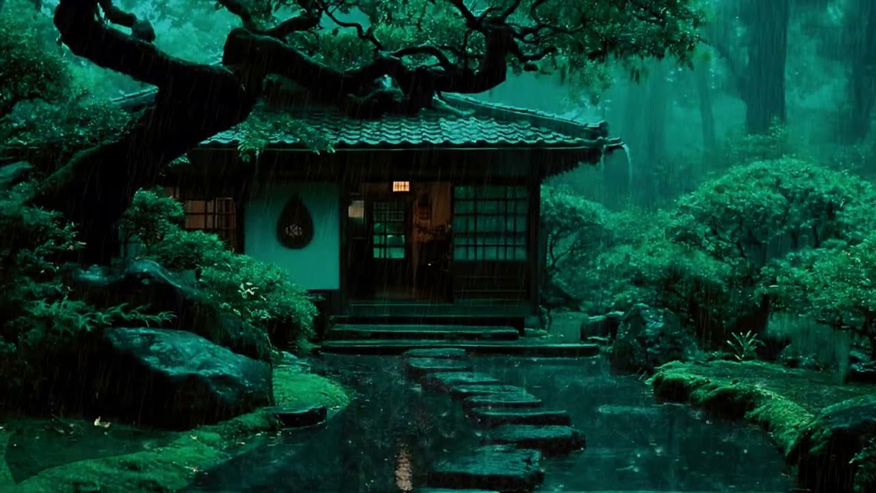 Listen to Deep Rain Sounds & Thunder from wooden cabin in the Woods | INSTANT CALM #subtlerainsounds