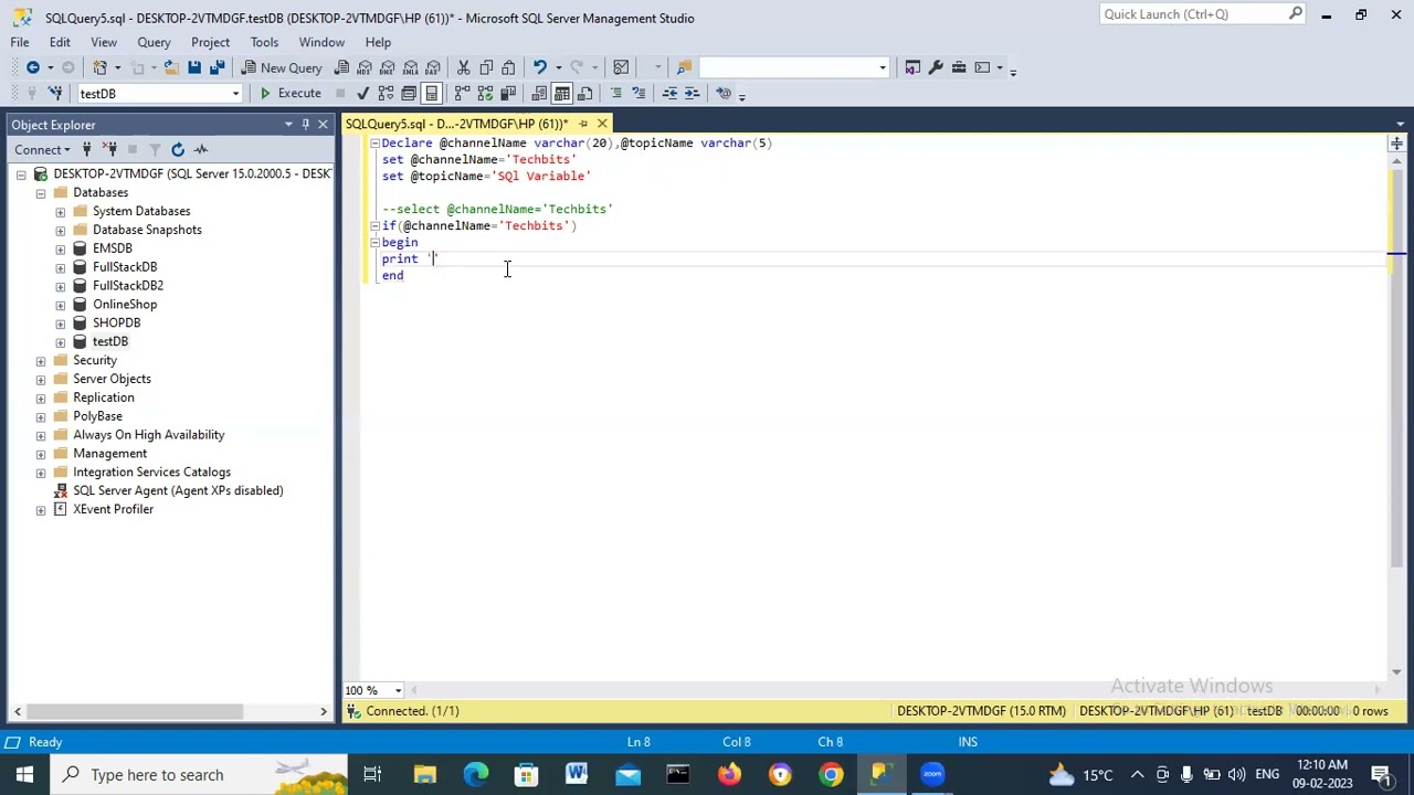 SQL Variable,How to declare variable