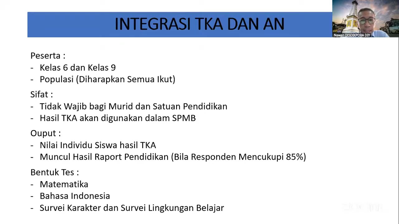 Rakor Pendataan TKA Jenjang SD/Sederajat dan SMP Sederajat Tahun 2026