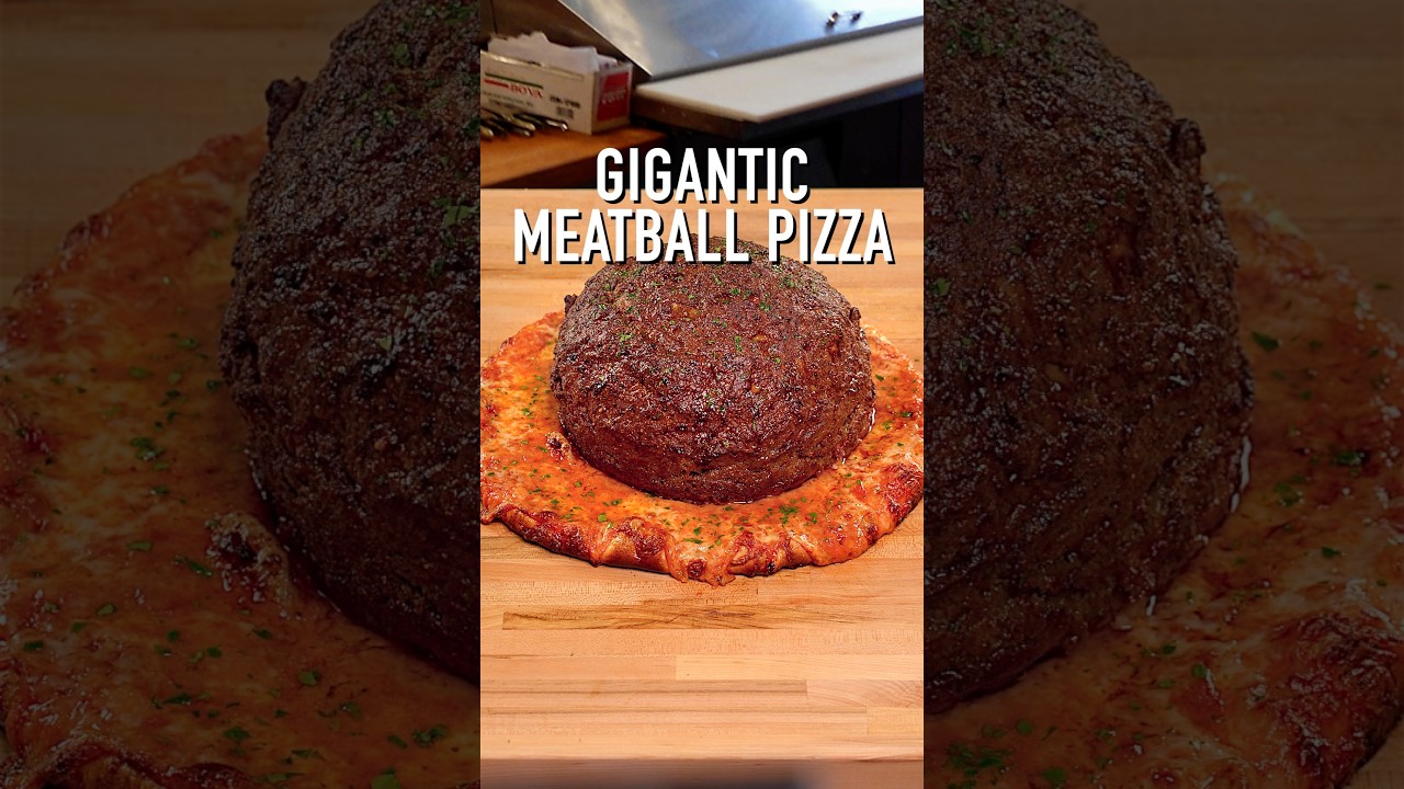 Gigantic Meatball Pizza 🍕 #shorts