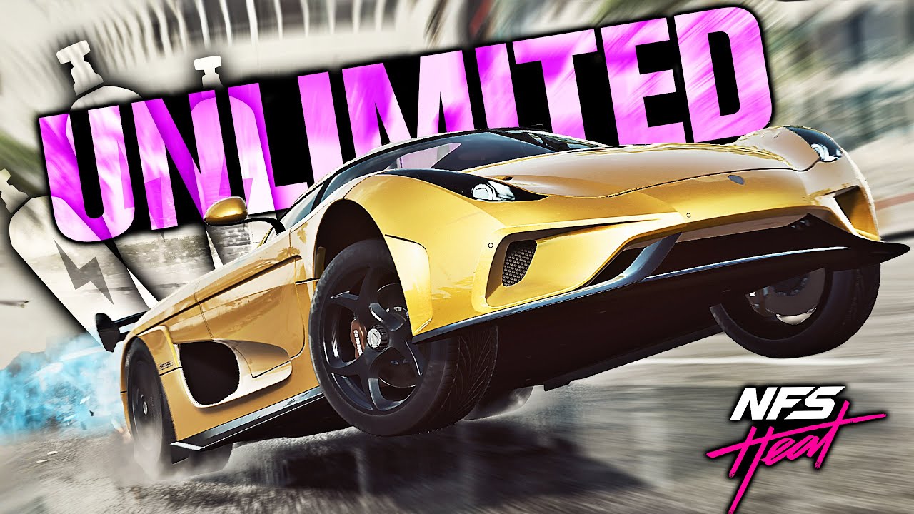 Need for Speed HEAT - UNLIMITED NOS Mod = LONGEST Wheelies!