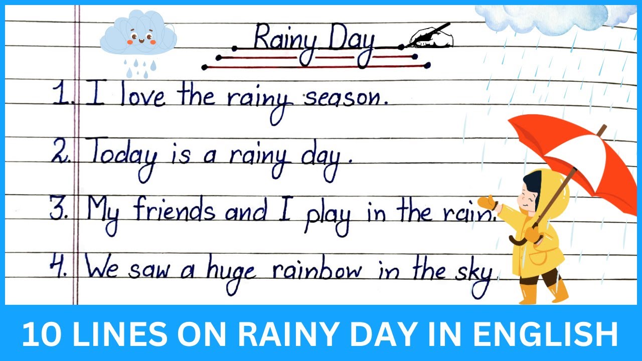 10 lines on rainy day in english | essay on rainy day | how do you write 10 lines on a rainy day