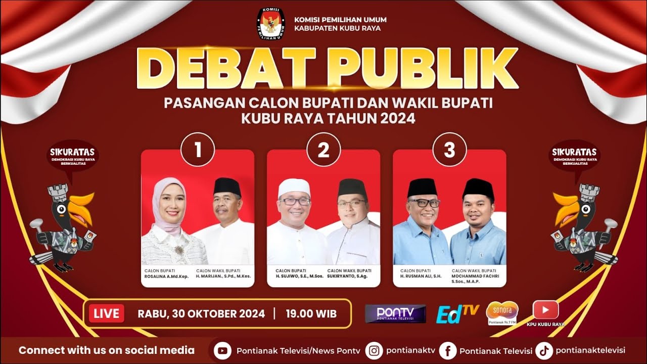 [LIVE ] Debat Publik Pasangan Calon Bupati dan Wakil Bupati Kubu Raya Tahun 2024