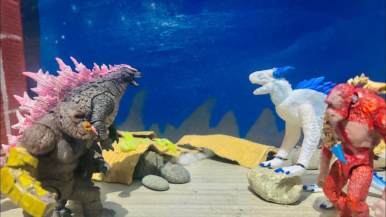 Godzilla X Kong The New Empire stop motion battle