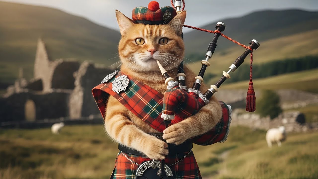 Funny AI Cats Explore Scotland 🏴 | Loch Ness, Bagpipes & Highland Cows 🐾