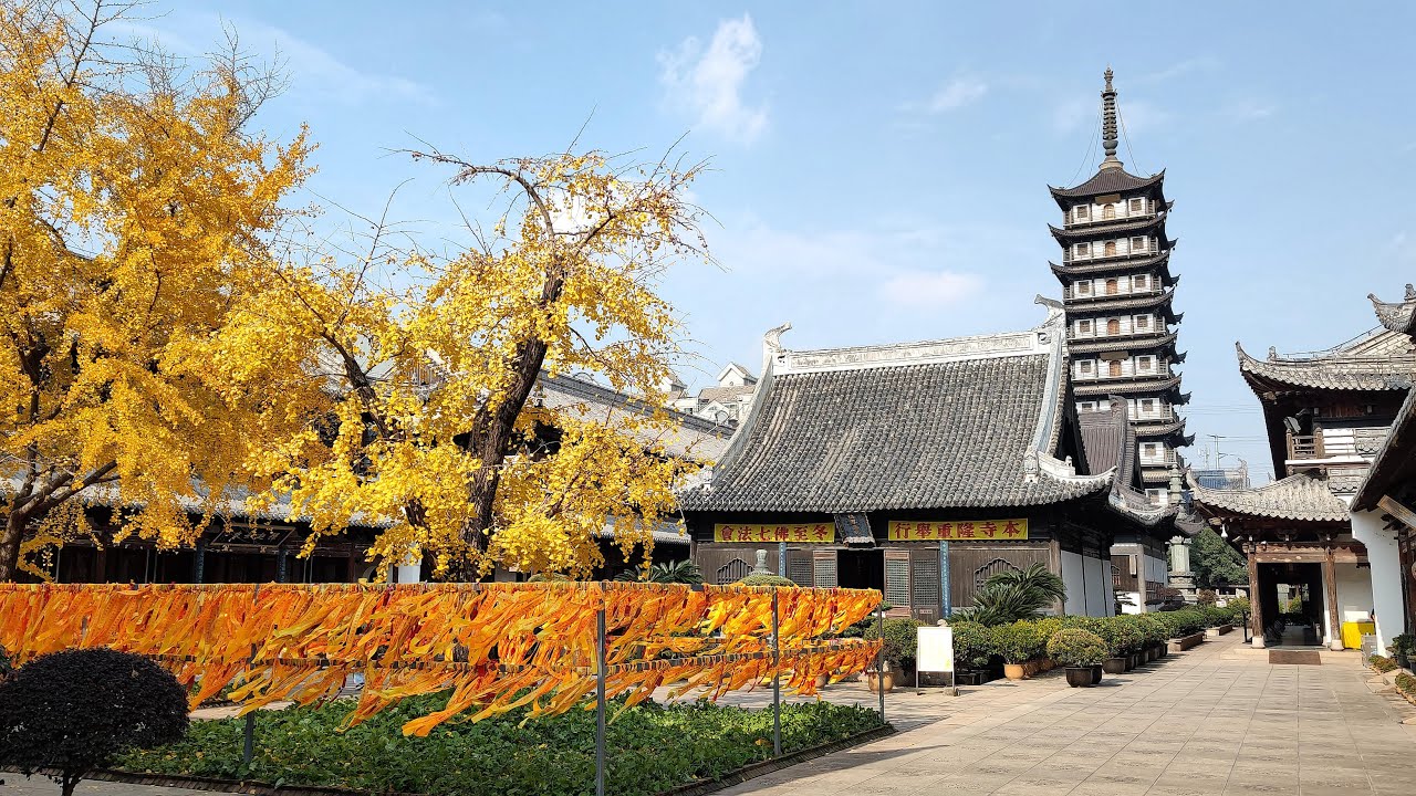 上海保留最完好的元代建筑：真如寺大殿，上海四大佛教寺庙之一。名存实亡的真如古镇-中国旅游上海旅游，街拍4K风景，china