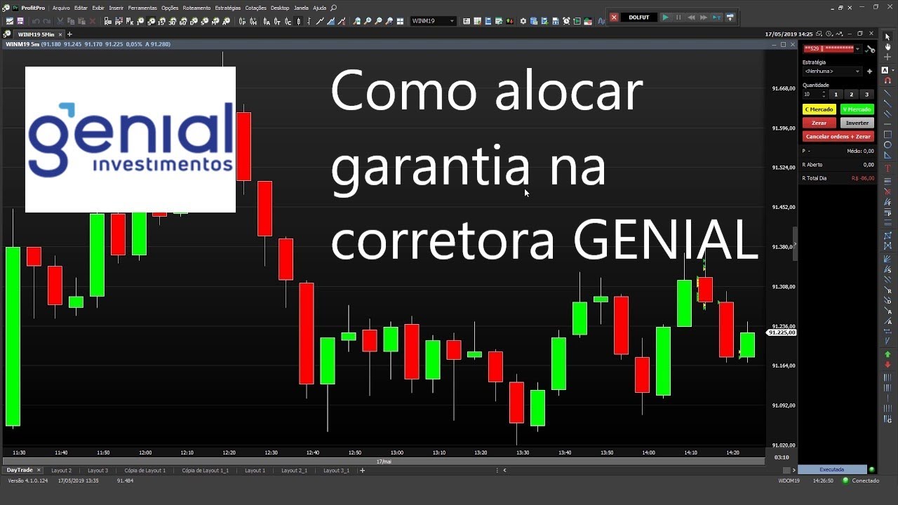 como alocar garantia na corretora genial, usando o Trader Cockpit.