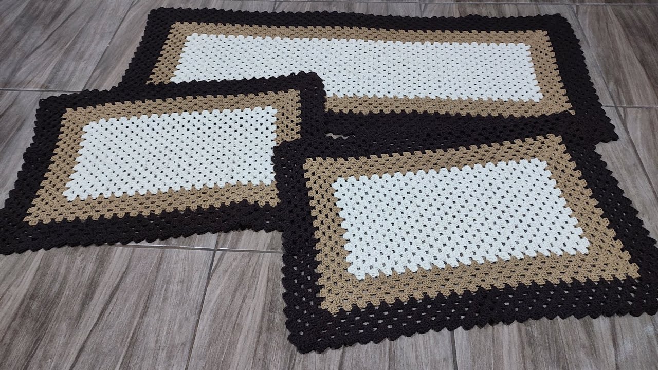 🧶 Tapete rectangular estilo Granny Square | Fácil, rápido y hermoso | Tutorial crochet paso a paso💫