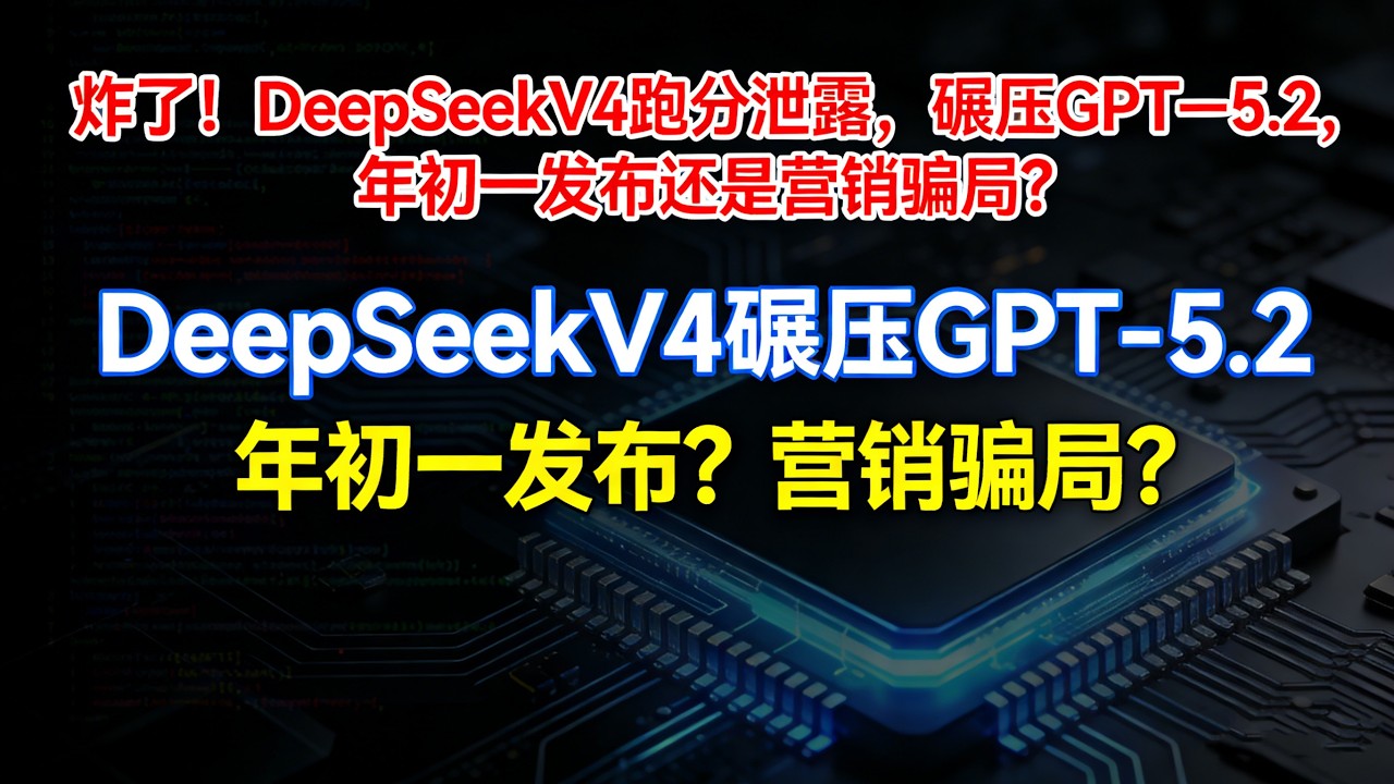 反转！DeepSeekV4泄露跑分被打假，百万上下文是真的吗？#DeepSeekV4#国产AI崛起#AI跑分泄露#GPT5.2#ClaudeOpus4.5#开源AI#AI编程#百万上下文AI#AI圈