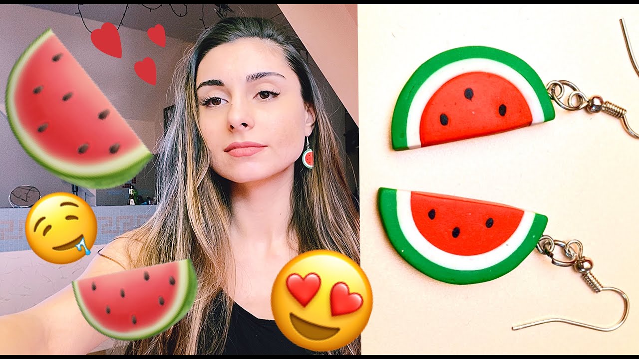 Basteltipp während der Quarantäne - Wassermelonen Ohrringe aus FIMO